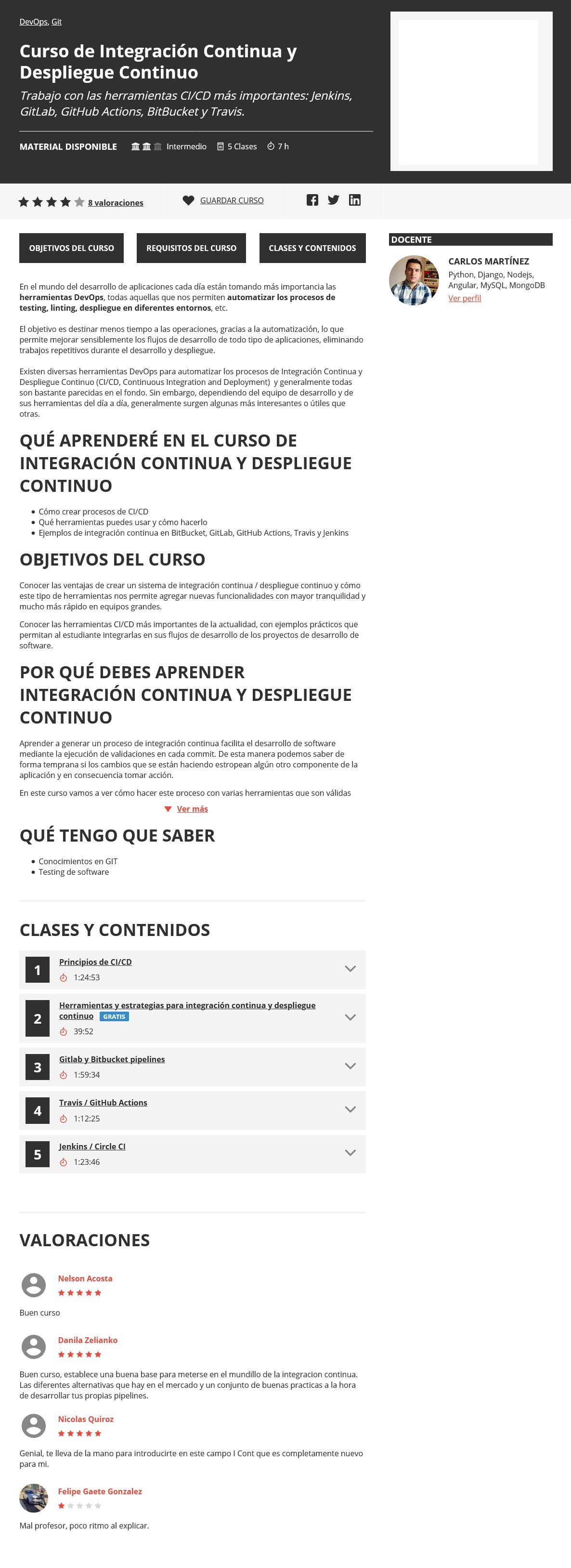 Curso de Integración Continua y Despliegue Continuo - Escuela IT