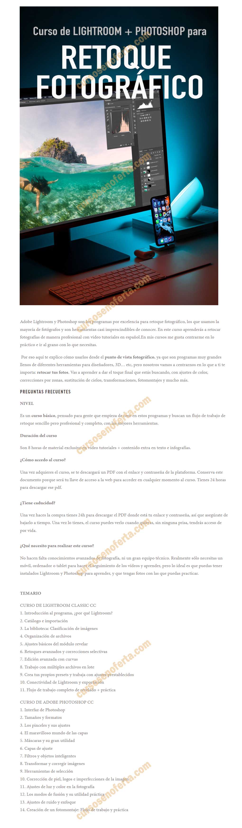 Curso de retoque fotográfico. Lightroom y Photoshop