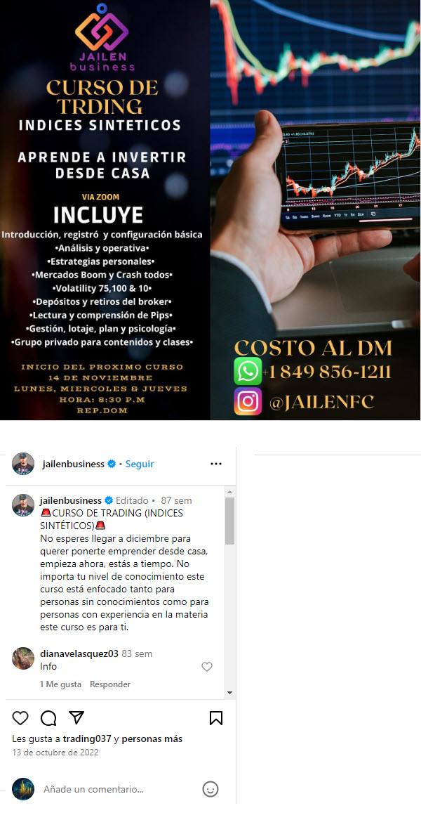 Curso de Trading Intensivo Índices Sintéticos - Jailen Business