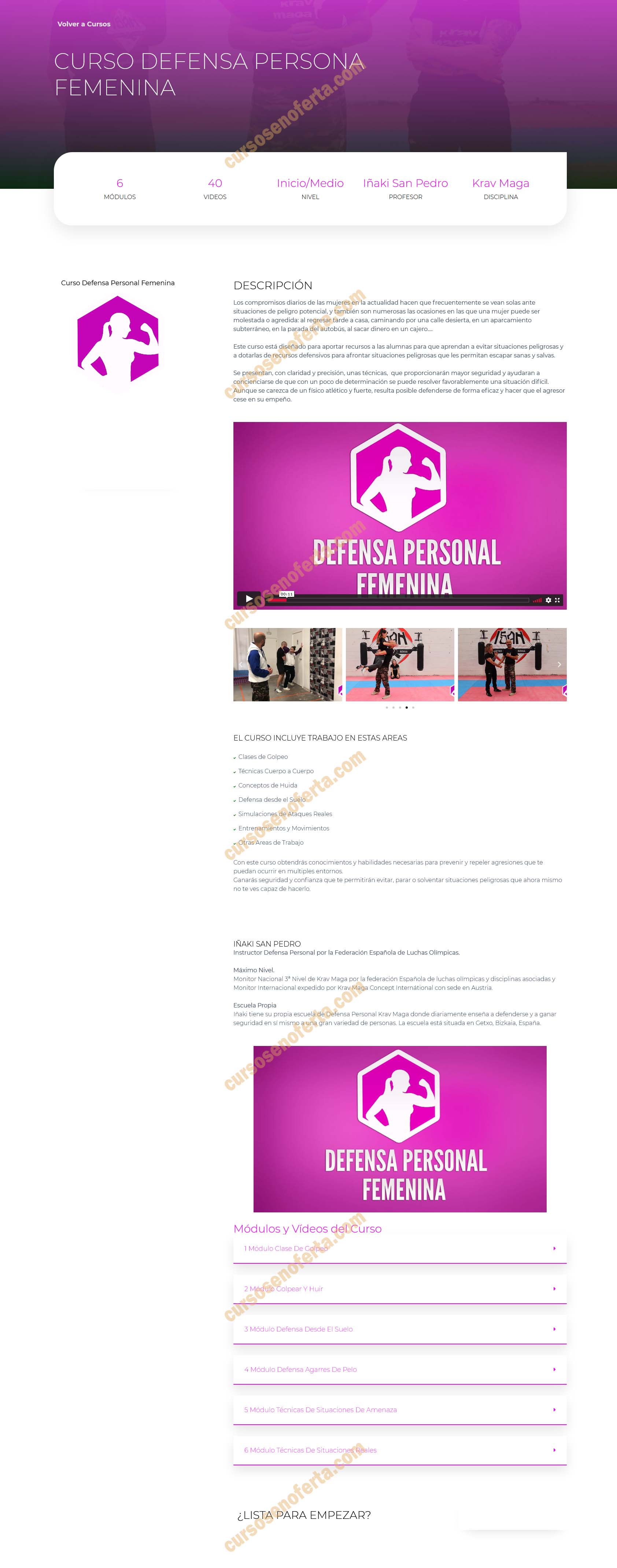 Curso Defensa Personal Femenina