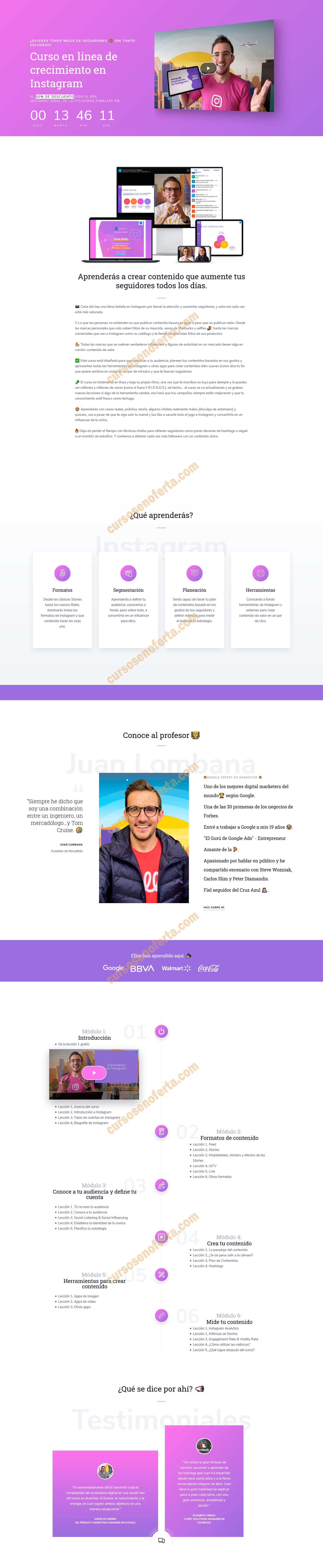 Curso en Línea de Crecimiento en Instagram - Juan Lombana