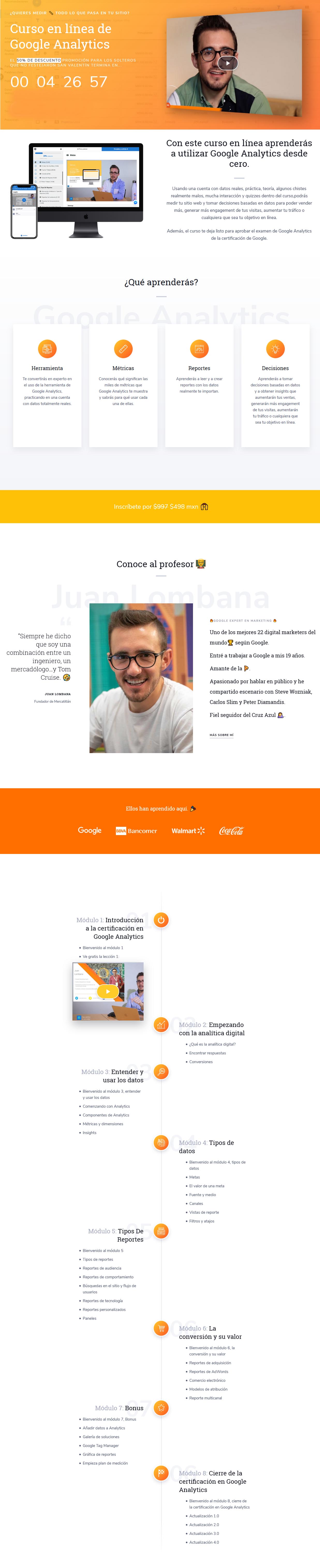 Curso en línea de Google Analytics - Juan Lombana