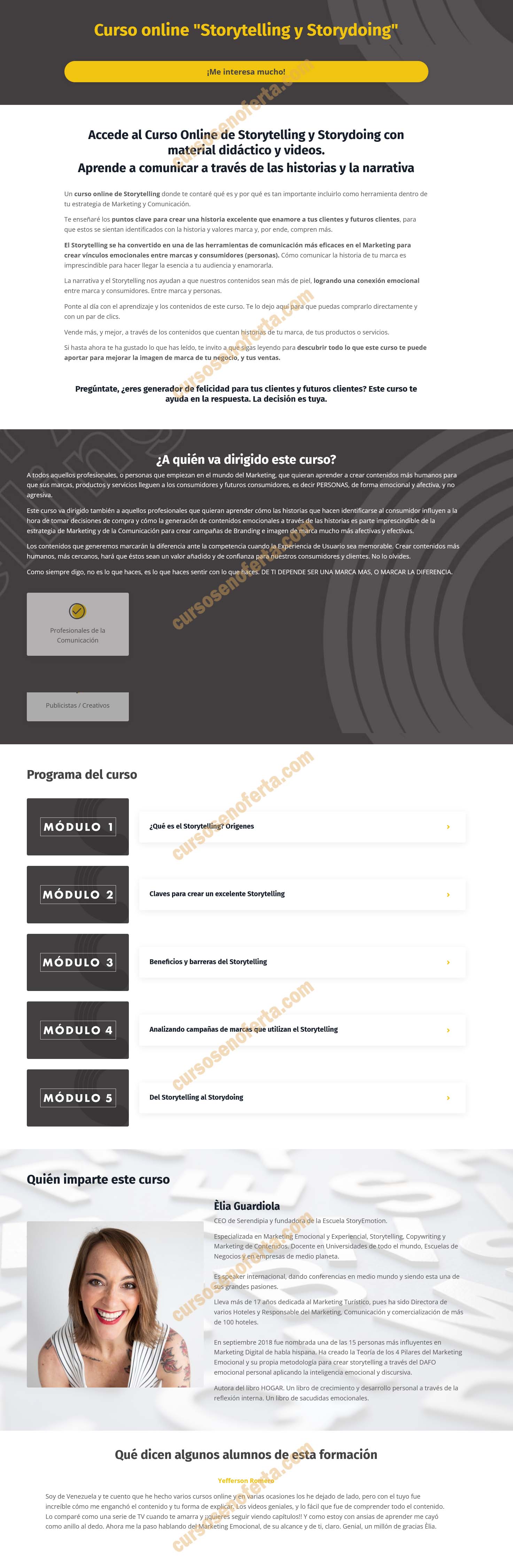 Curso Online Storytelling y Storydoing elia guardiola