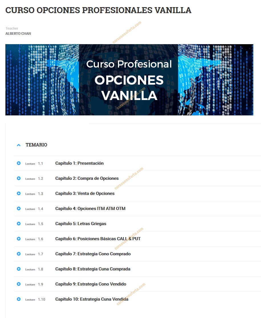 Curso Opciones Profesionales Vanilla