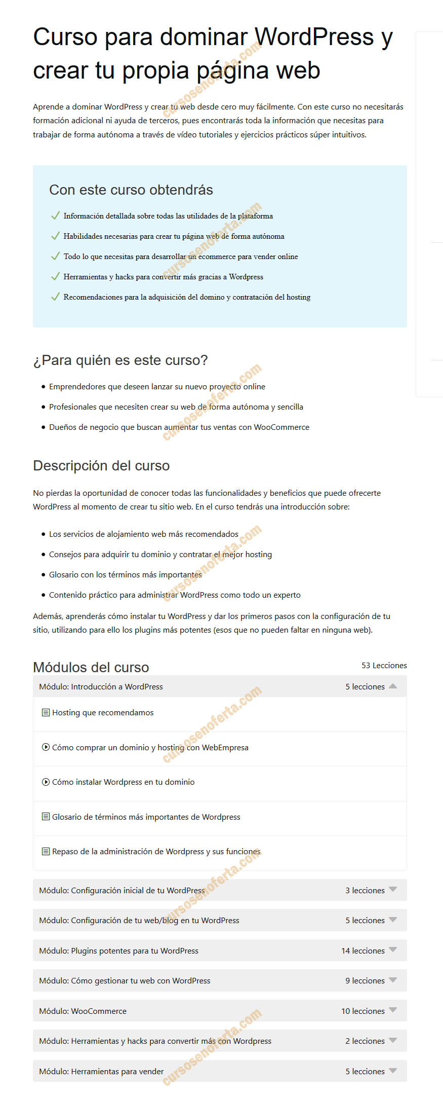 Curso para dominar WordPress y crear tu propia página web
