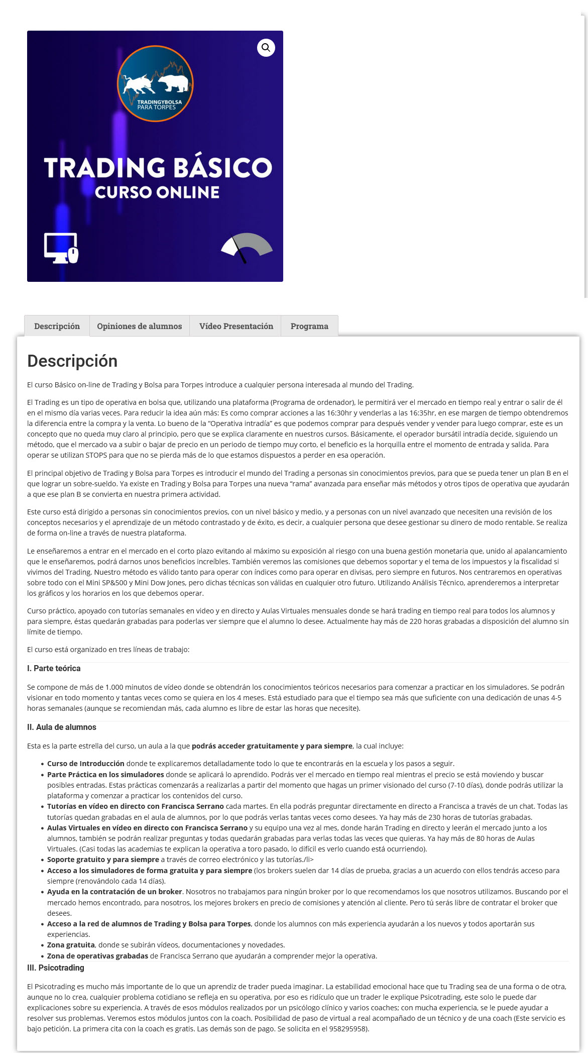 Curso Trading Básico Online - francisca serrano
