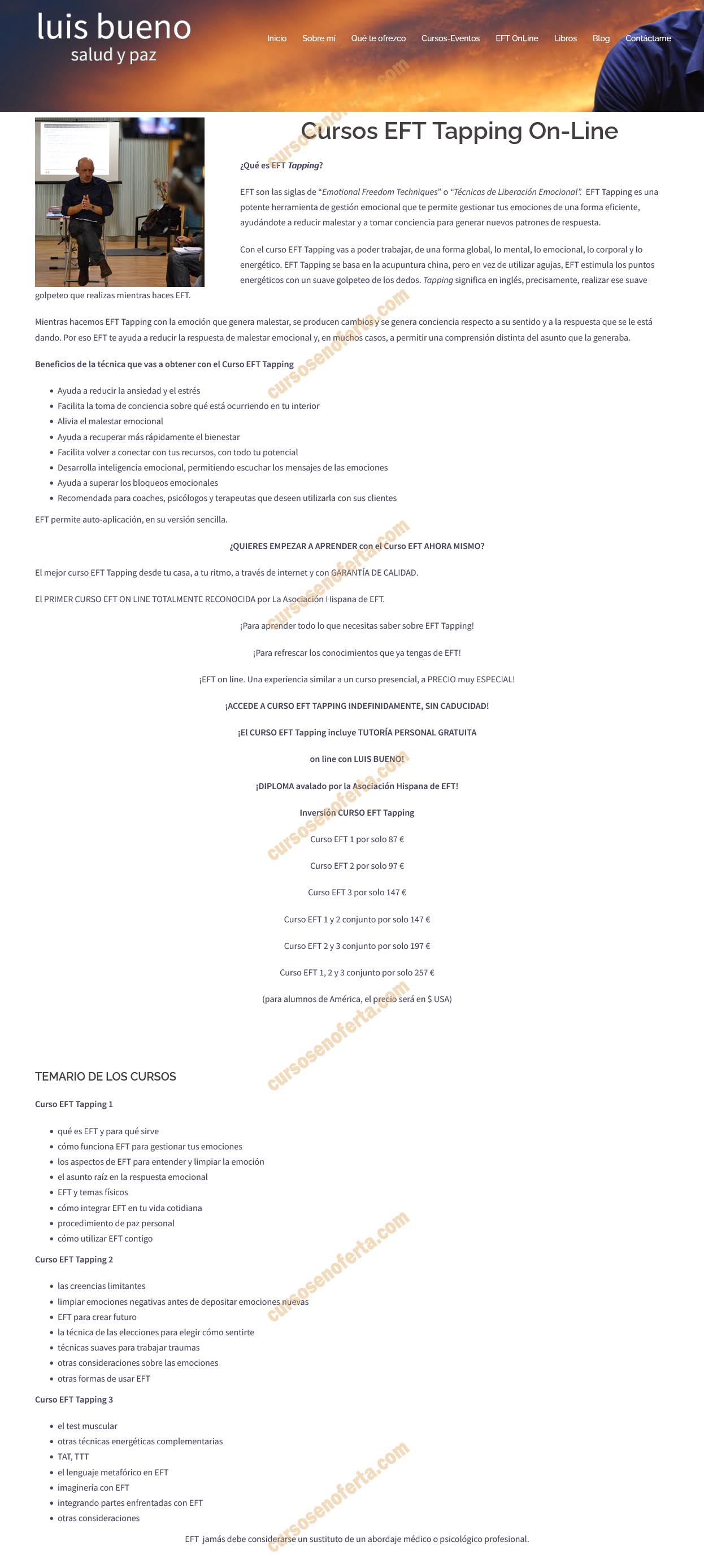 Cursos EFT Tapping Online 1-2-3