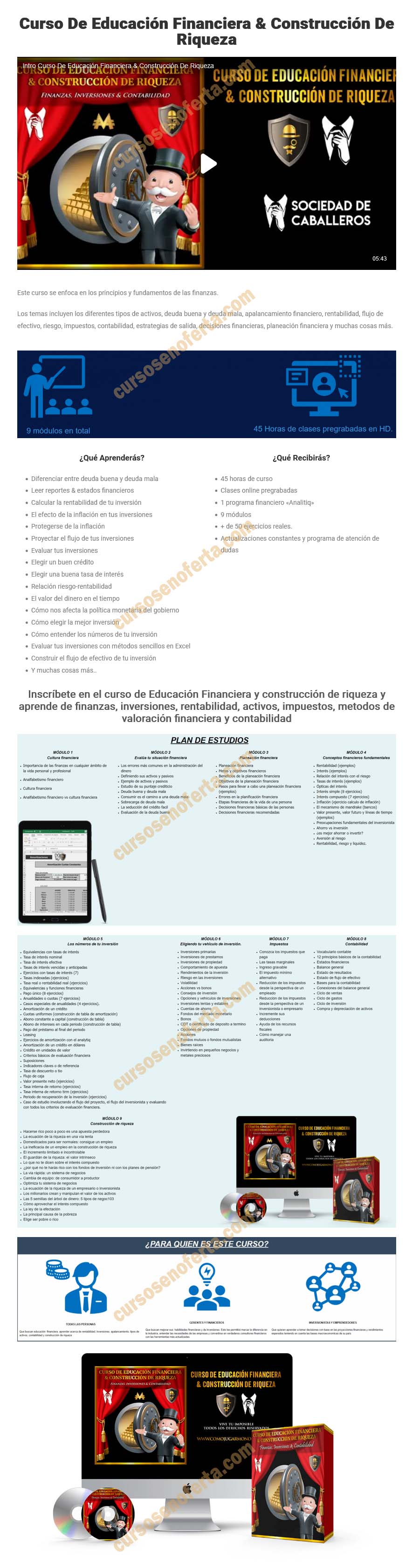 Curso de educación financiera & construcción de riqueza