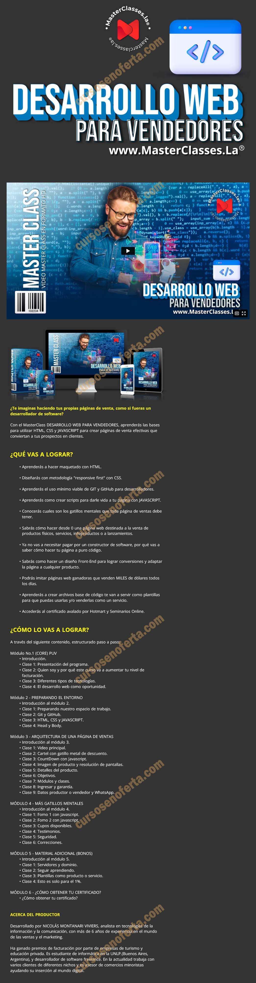 Desarrollo web para vendedores