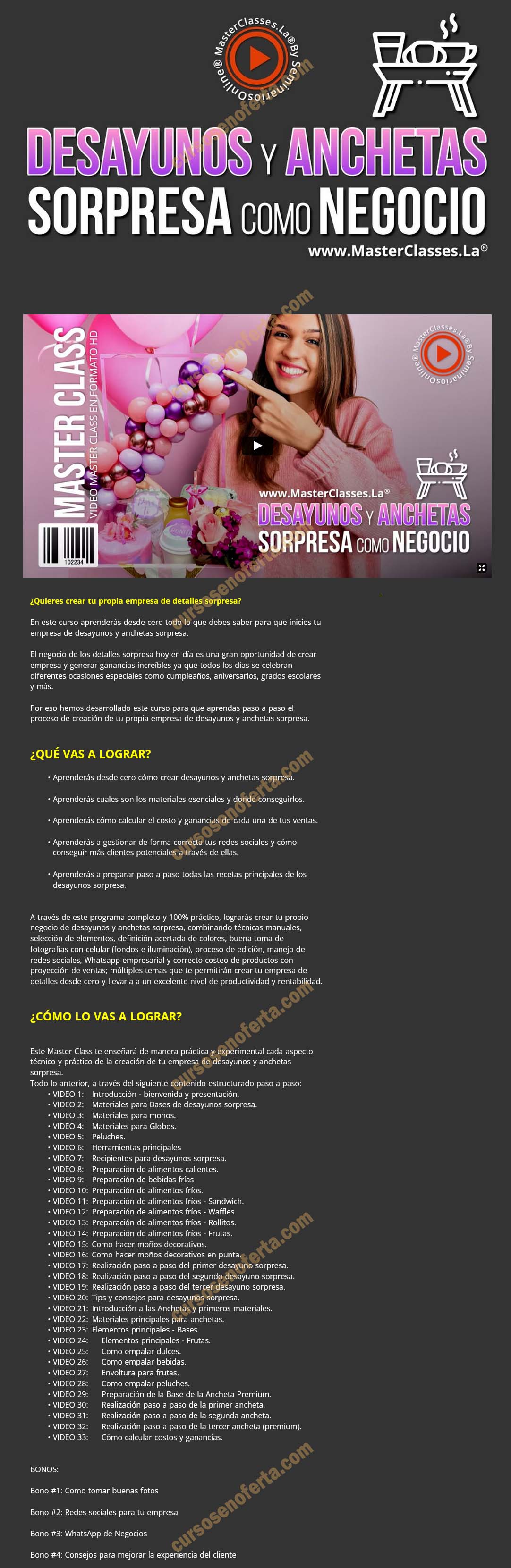 Desayunos y anchetas sorpresa como negocio - Materclasses.la