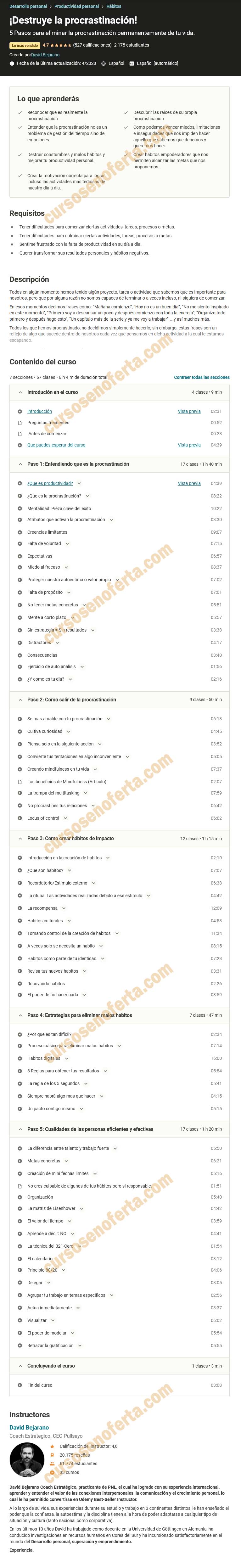 Destruye la procrastinación