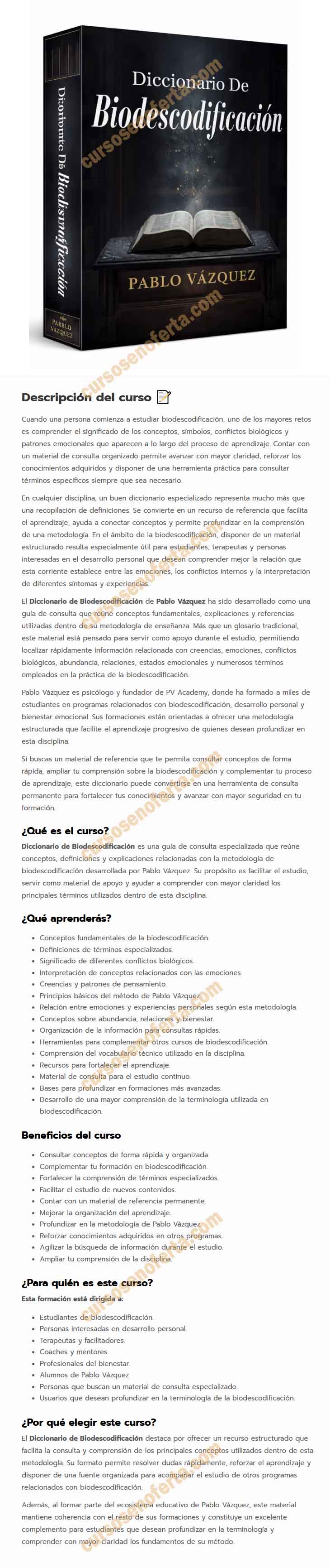 Diccionario de Biodescodificación - Pablo Vazquez Kunz