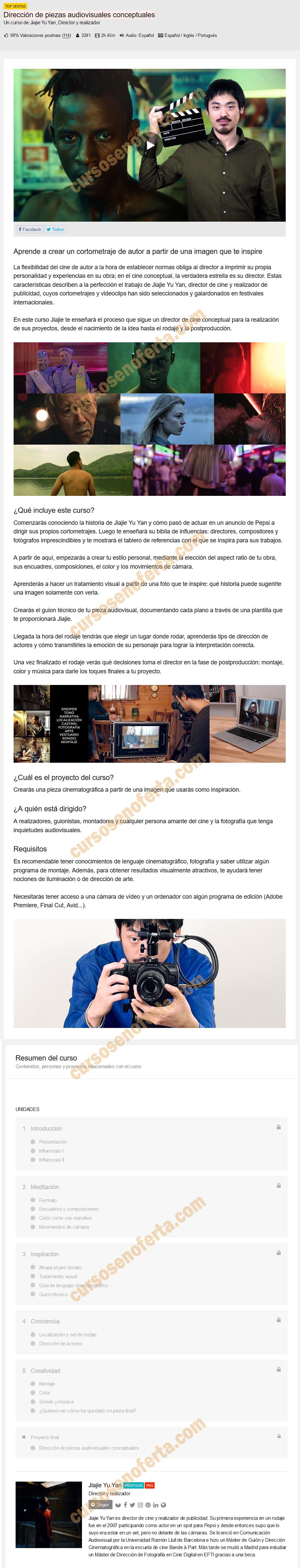 Dirección de piezas audiovisuales conceptuales