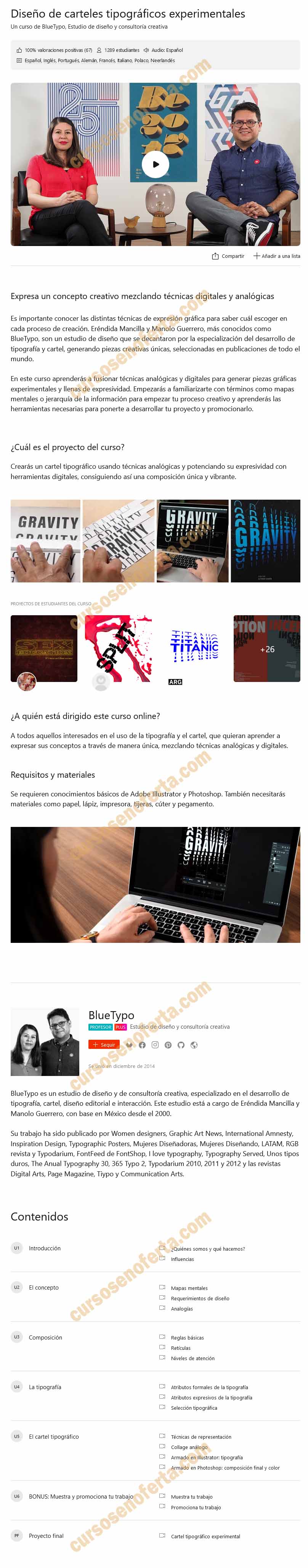 Diseño de carteles tipográficos experimentales - BlueTypo