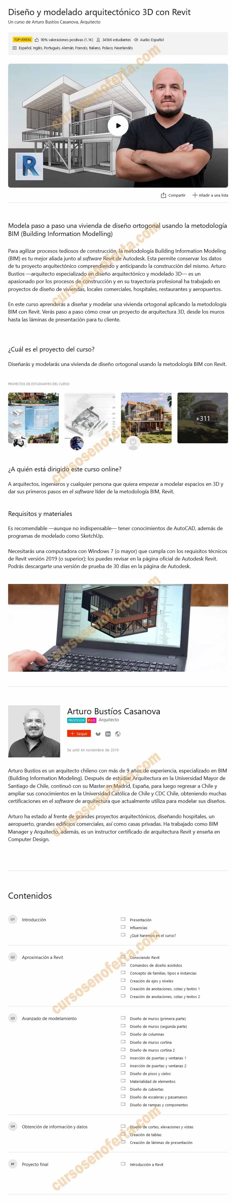 Diseño y modelado arquitectónico 3D con Revit - Arturo Bustíos
