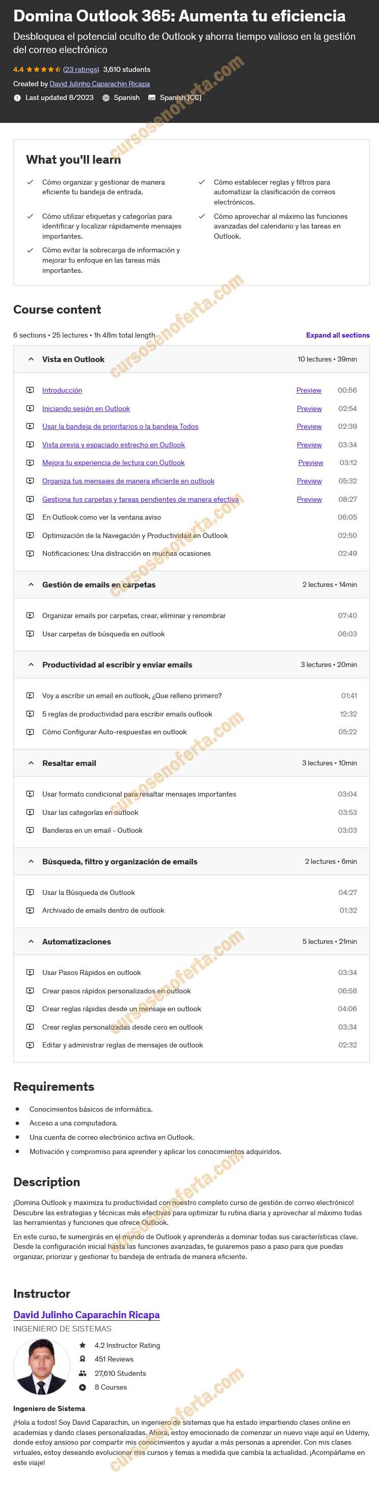 Domina Outlook 365 Aumenta tu eficiencia - David Caparachin