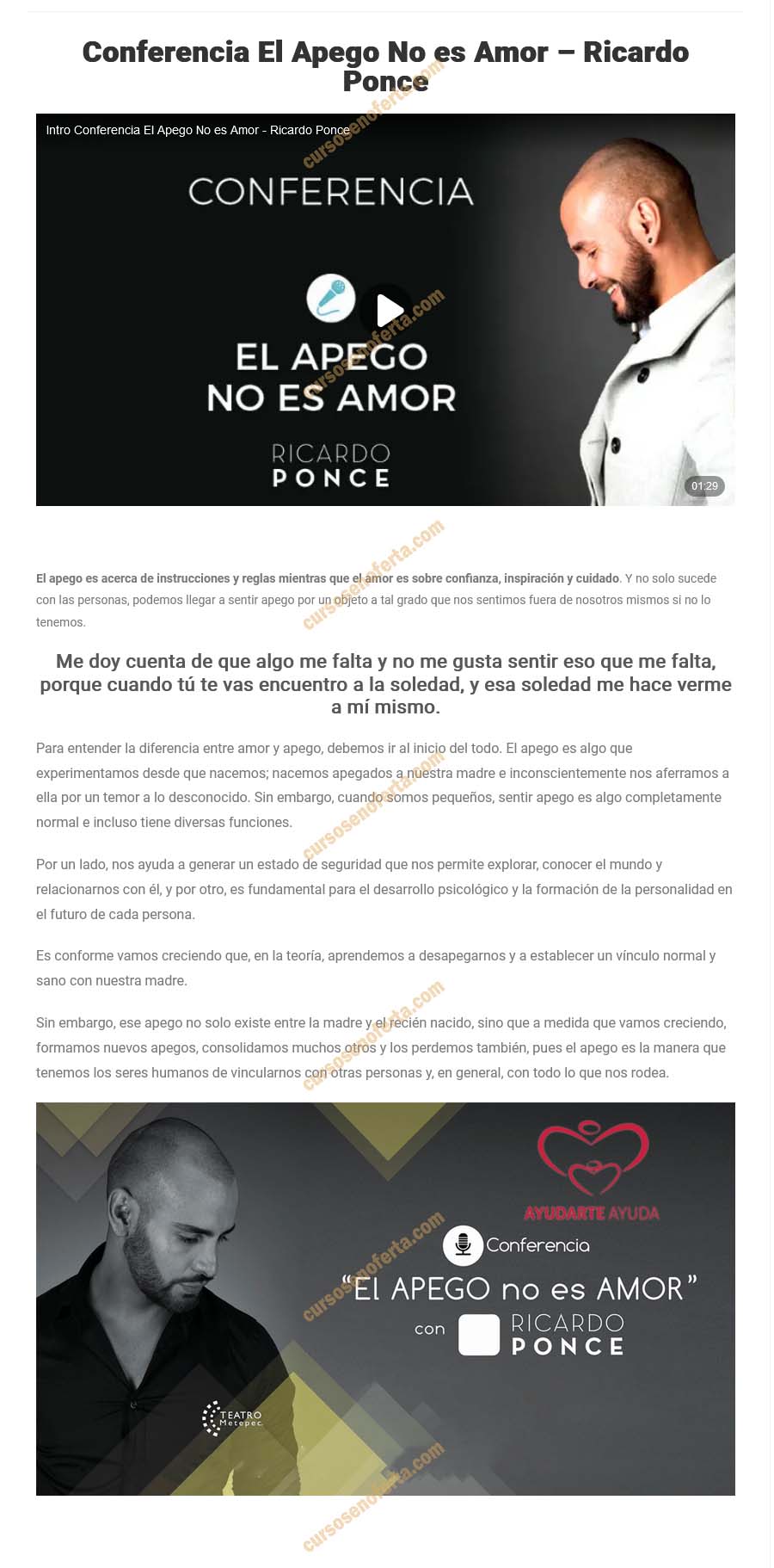 El apego no es amor - Ricardo Ponce