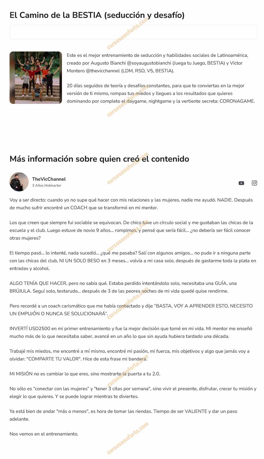 El Camino de la BESTIA (seducción y desafío)