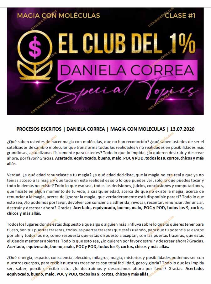El Club del 1% Magia con Moléculas Special Topics