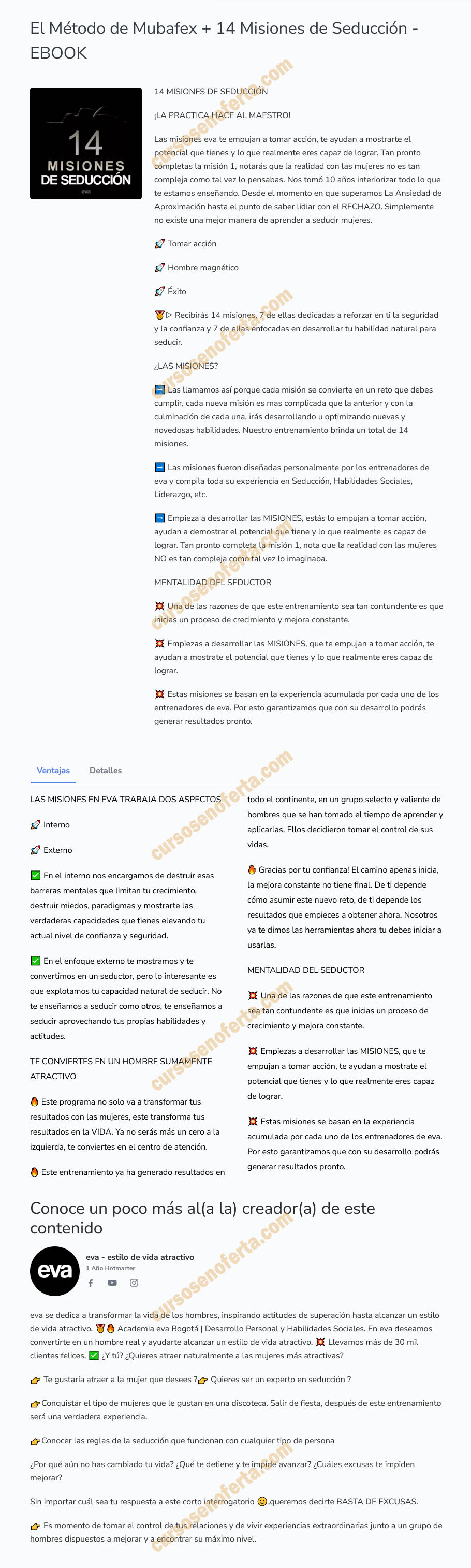 El método Mubafex - 14 misiones de seducción