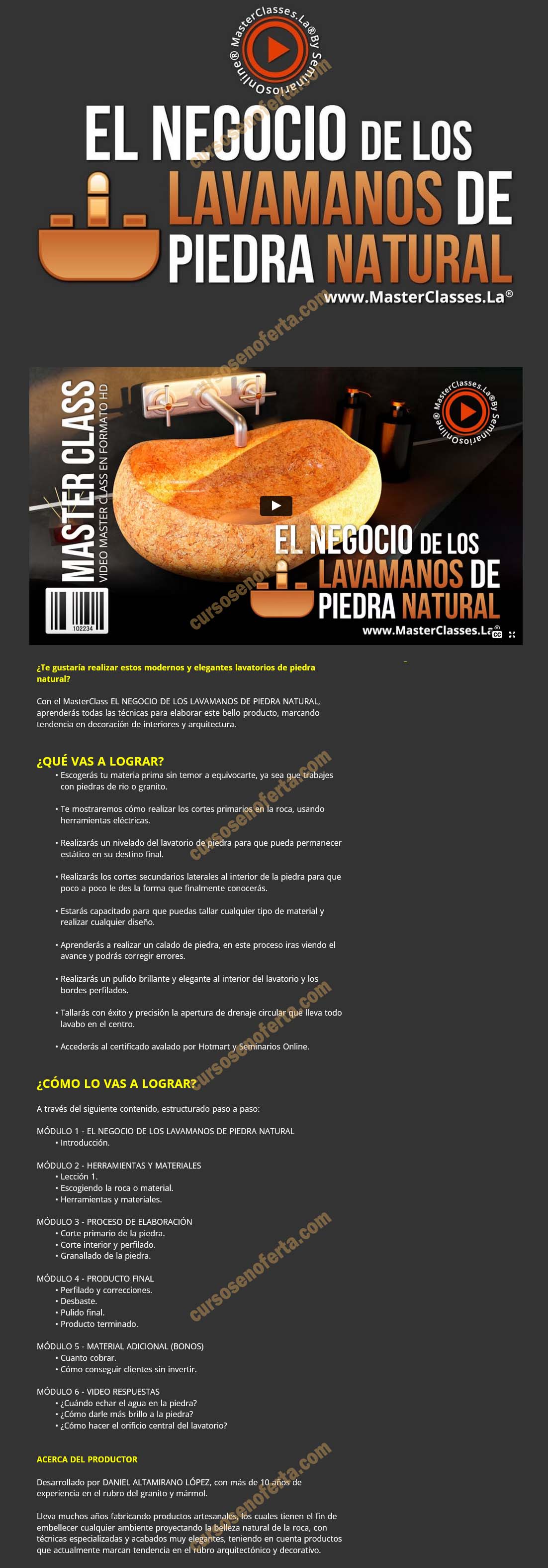 El negocio de los lavamanos de piedra natural