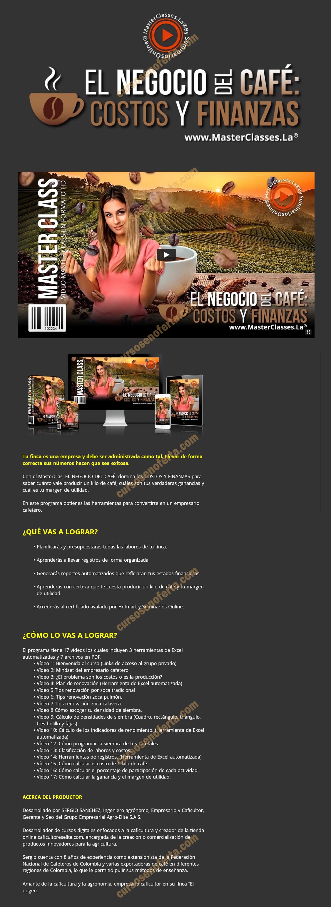 El negocio del café, costos y finanzas