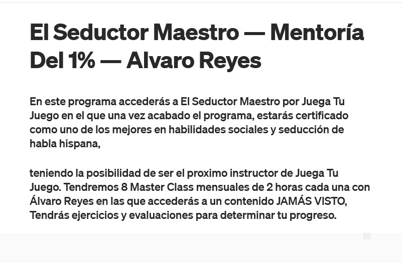 El Seductor Maestro - Mentoría del 1% - alvaro reyes
