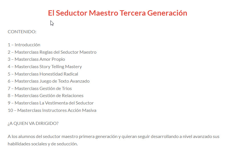 El Seductor Maestro - Tercera Generación