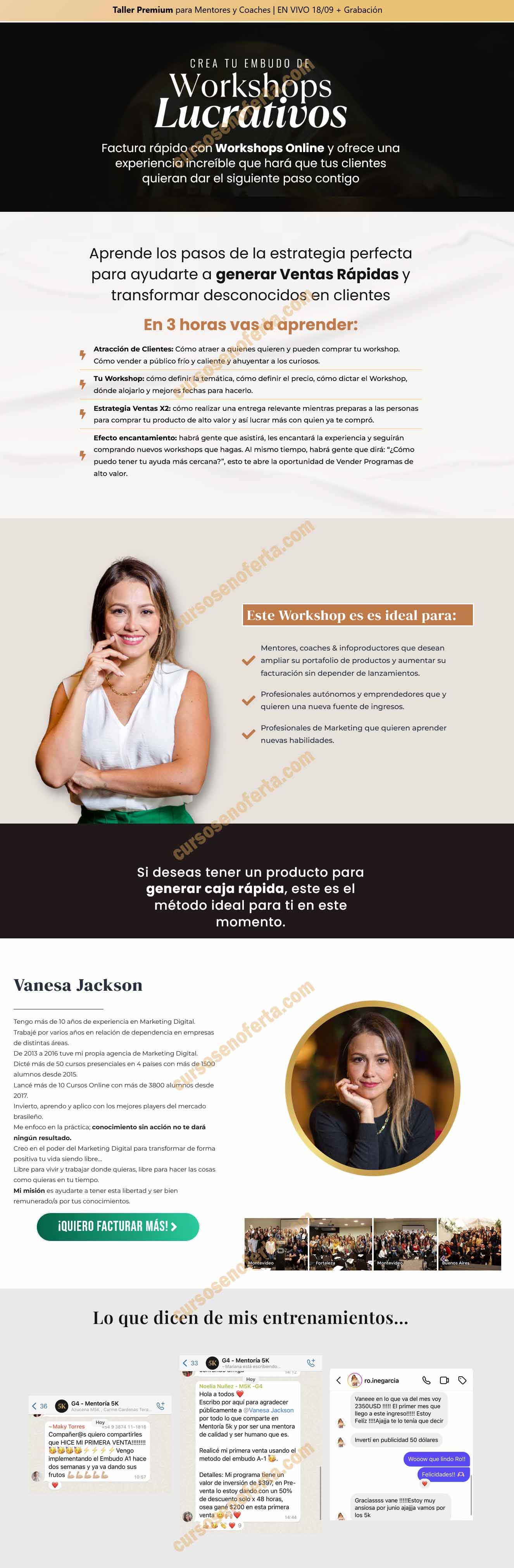 Embudo Workshops Lucrativos - Vanesa Jackson