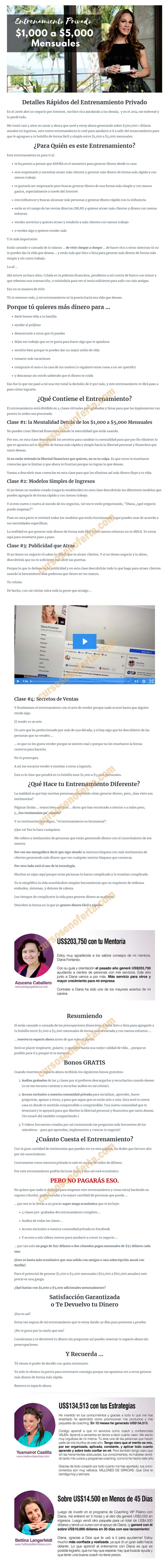 Entrenamiento Privado $1000 a $5000 mensuales
