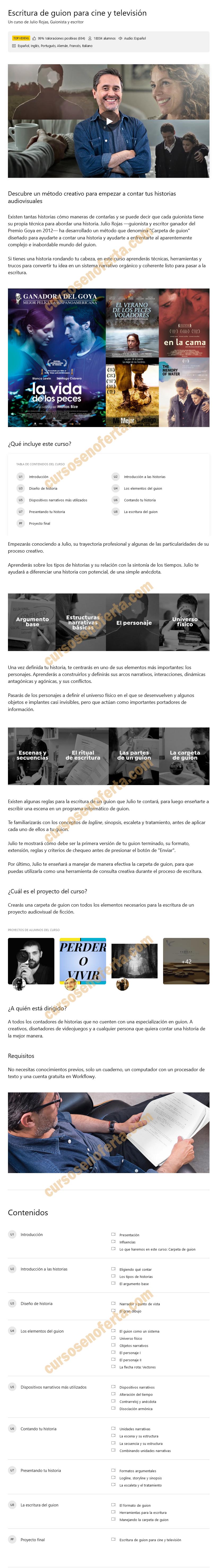 Escritura de guión para cine y televisión