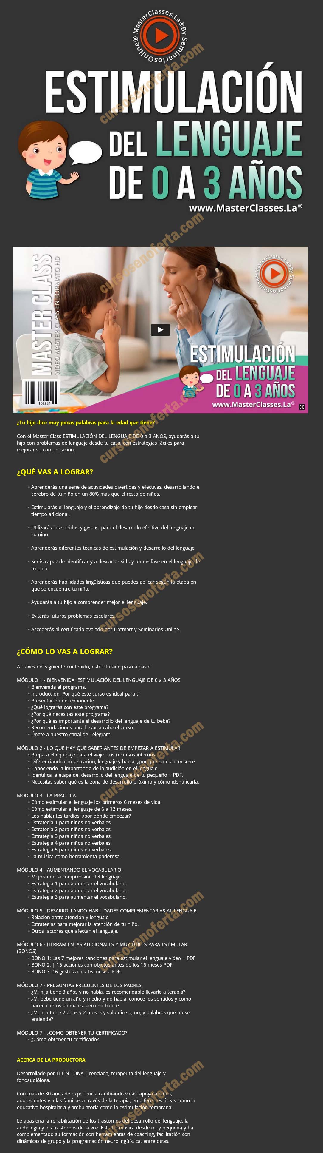 Estimulación del lenguaje de 0 a 3 años