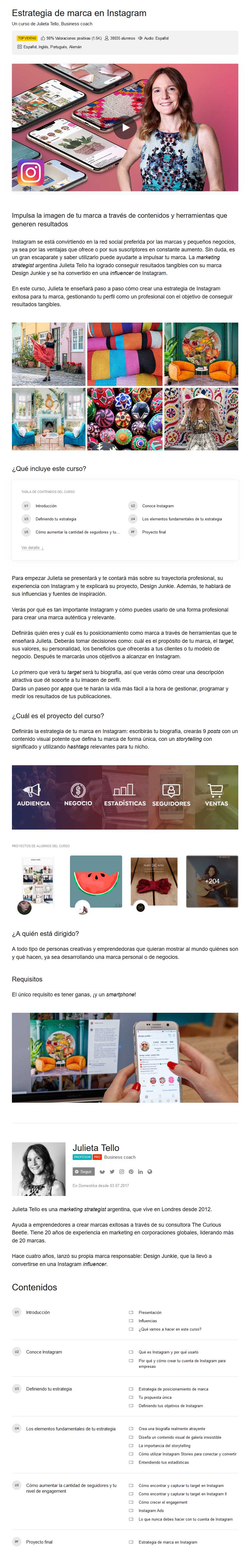 Estrategia de Marca en Instagram - Julieta Tello