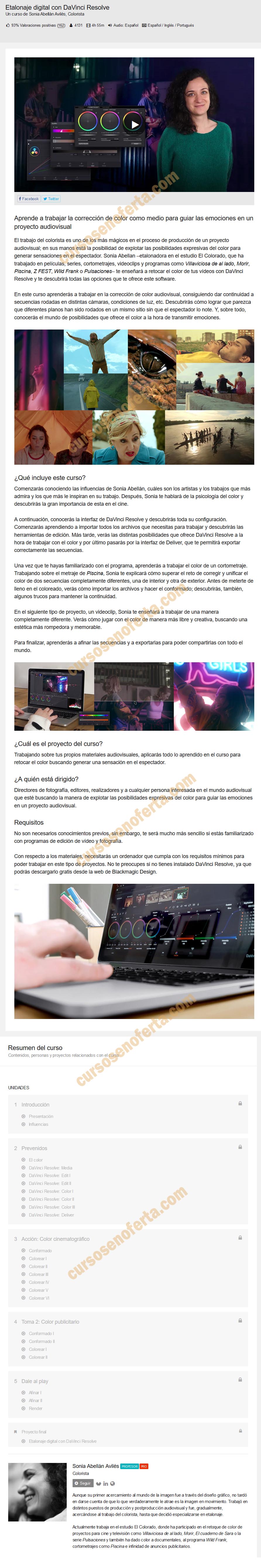 Etalonaje digital con DaVinci Resolve