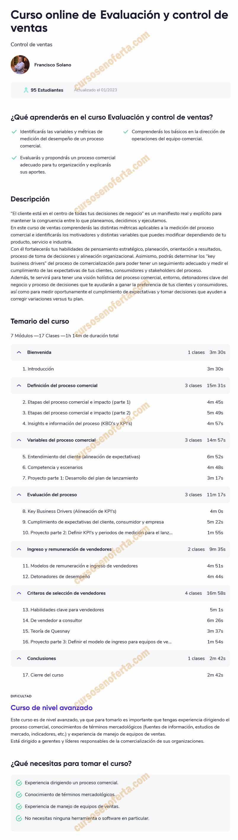 Evaluación y control de ventas - Francisco Solano