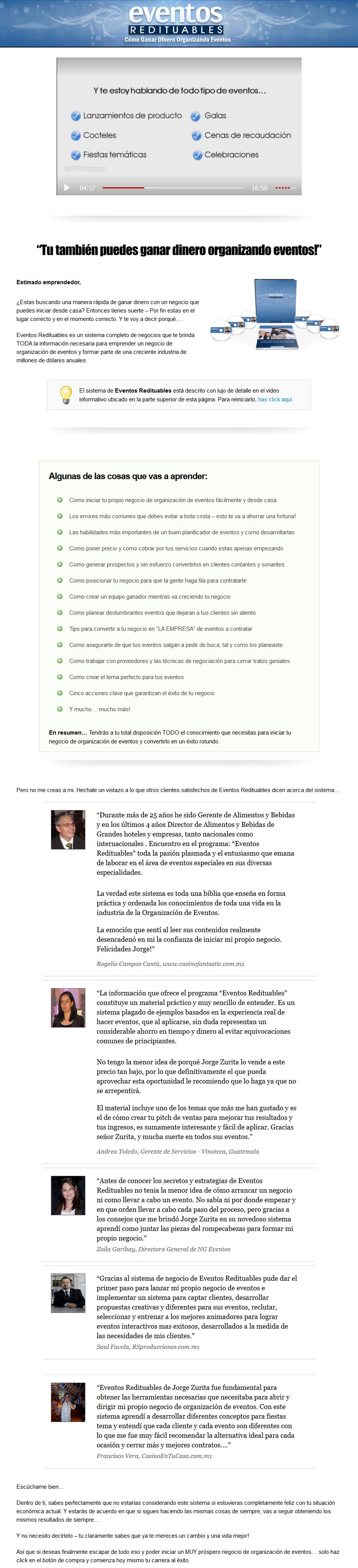 Eventos Redituables - Jorge zurita