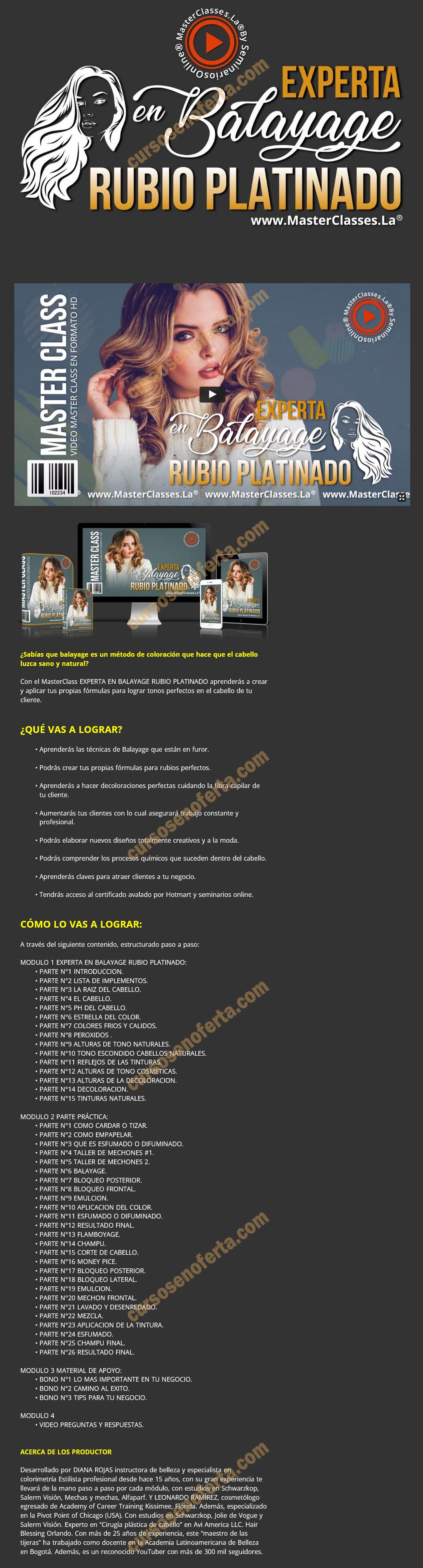 Experta en balayage rubio platinado