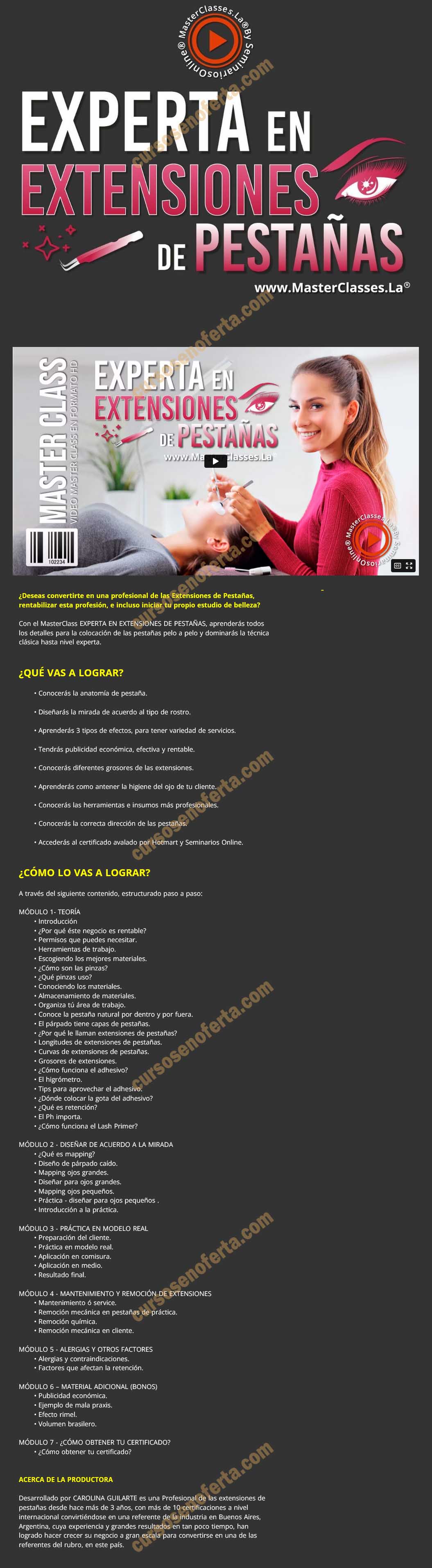 Experta en extensiones de pestañas