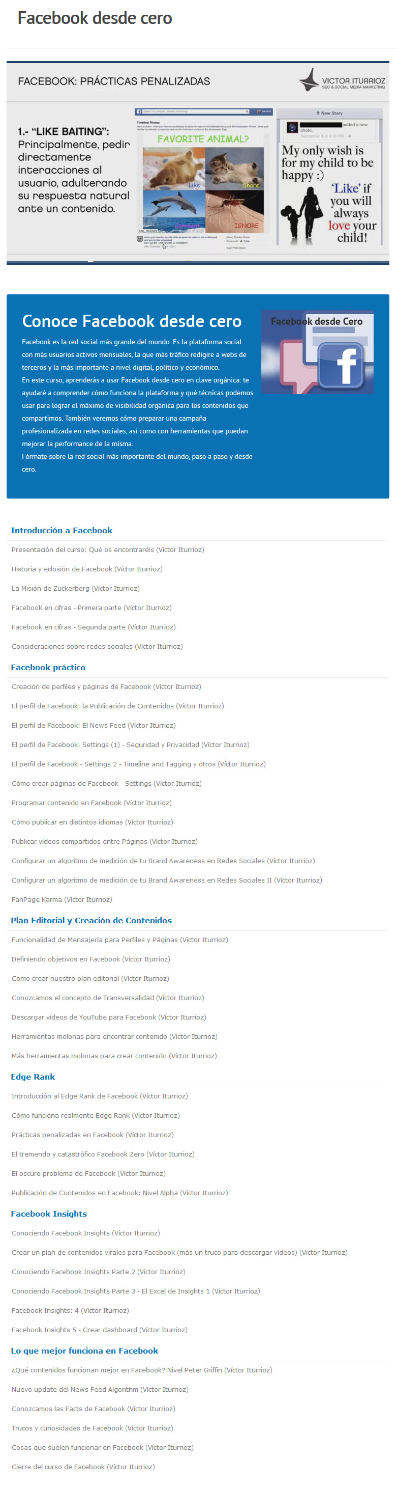 Facebook Desde Cero - victor iturrioz