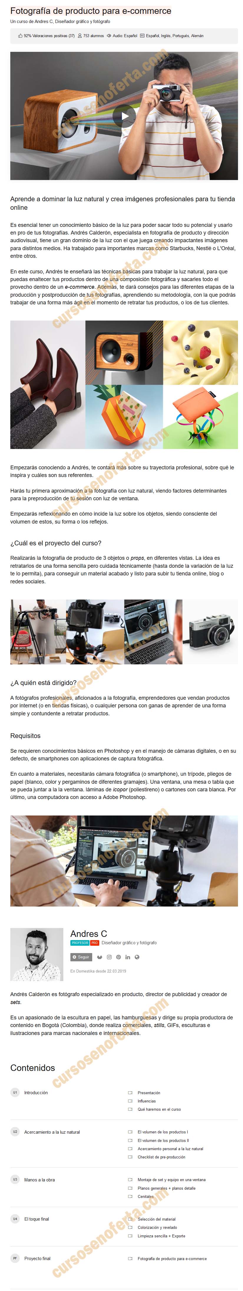 Fotografía de producto para e-commerce