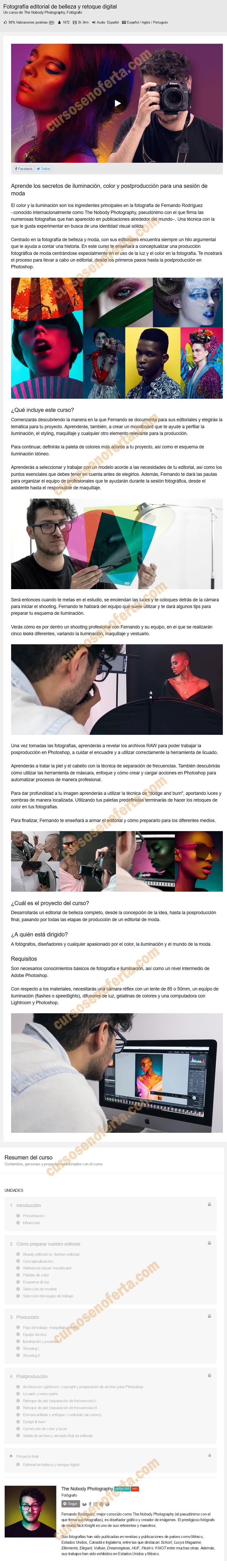 Fotografía editorial de belleza y retoque digital