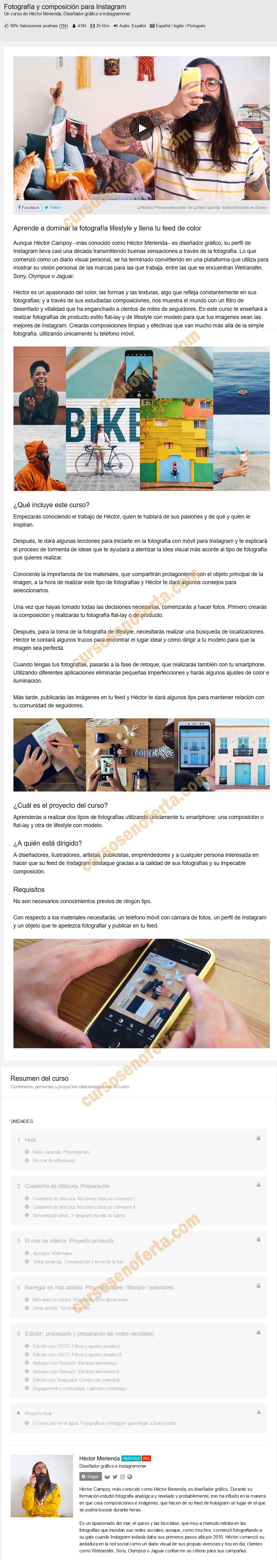 Fotografía y composición para Instagram