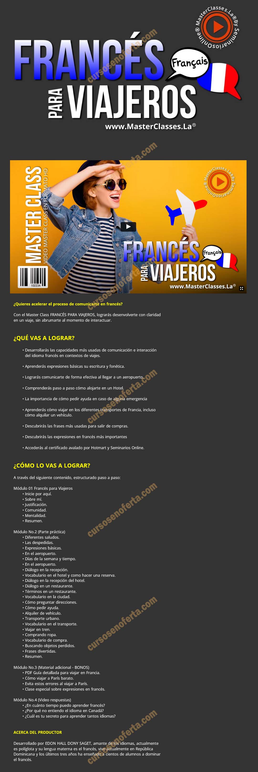 Francés para viajeros - masterclasses.la