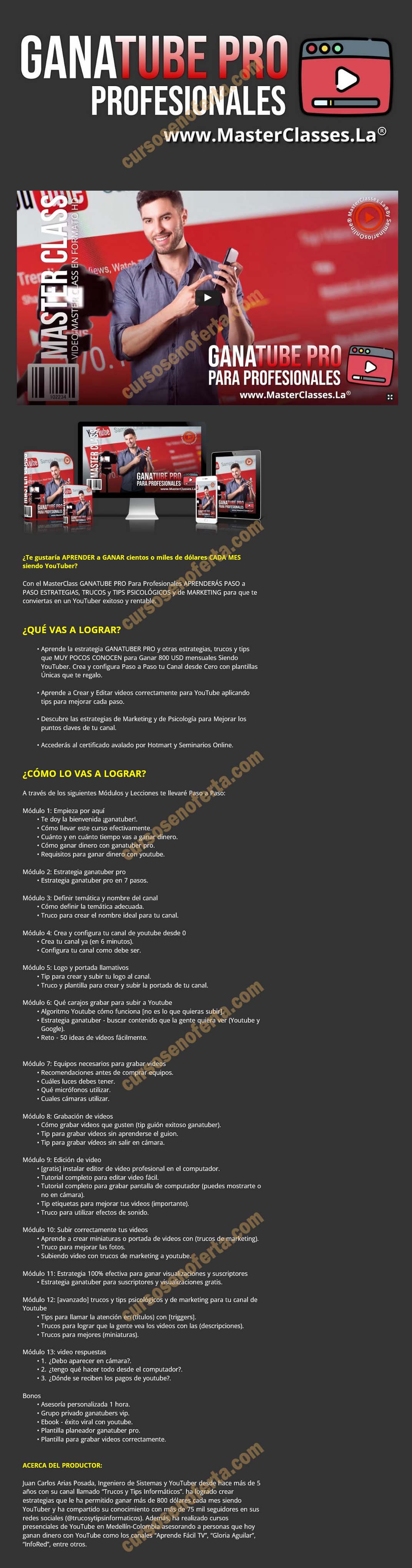 Ganatube pro para profesionales