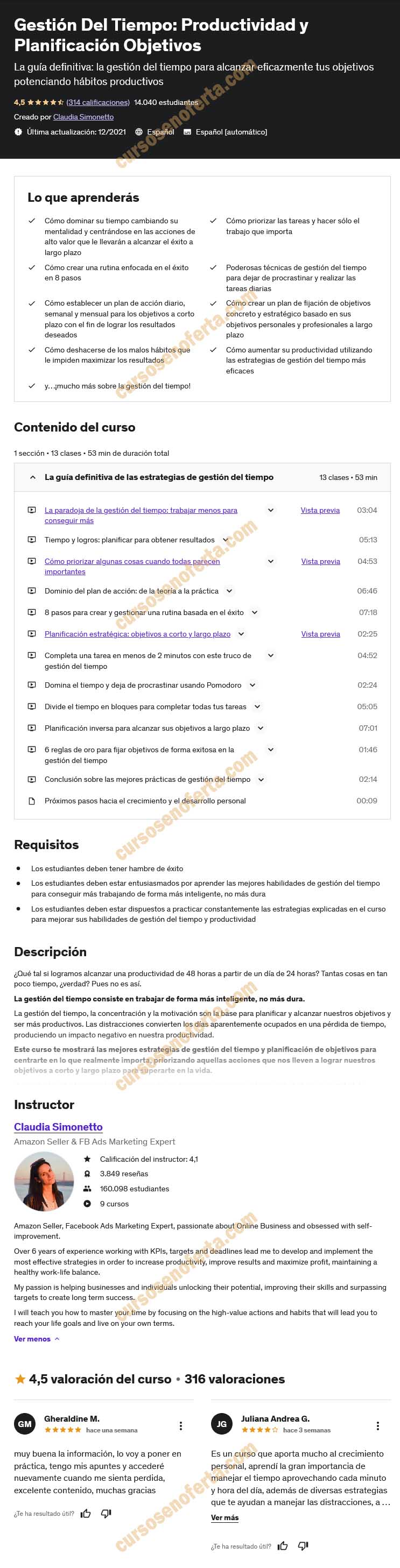 Gestión Del Tiempo - Productividad y Planificación Objetivos
