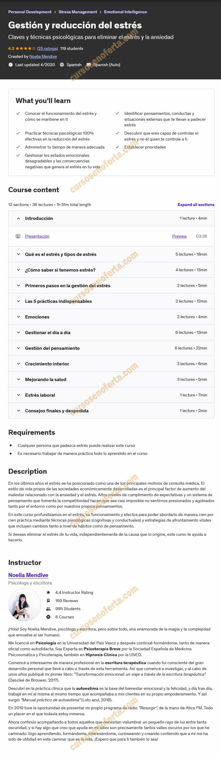 Gestión y reducción del estrés - Noelia Mendive