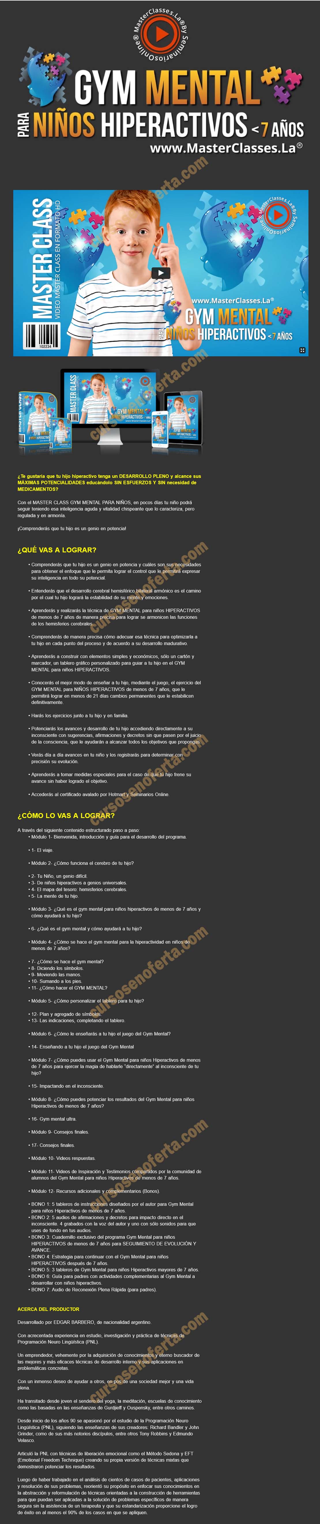 Gym mental para niños hiperactivos