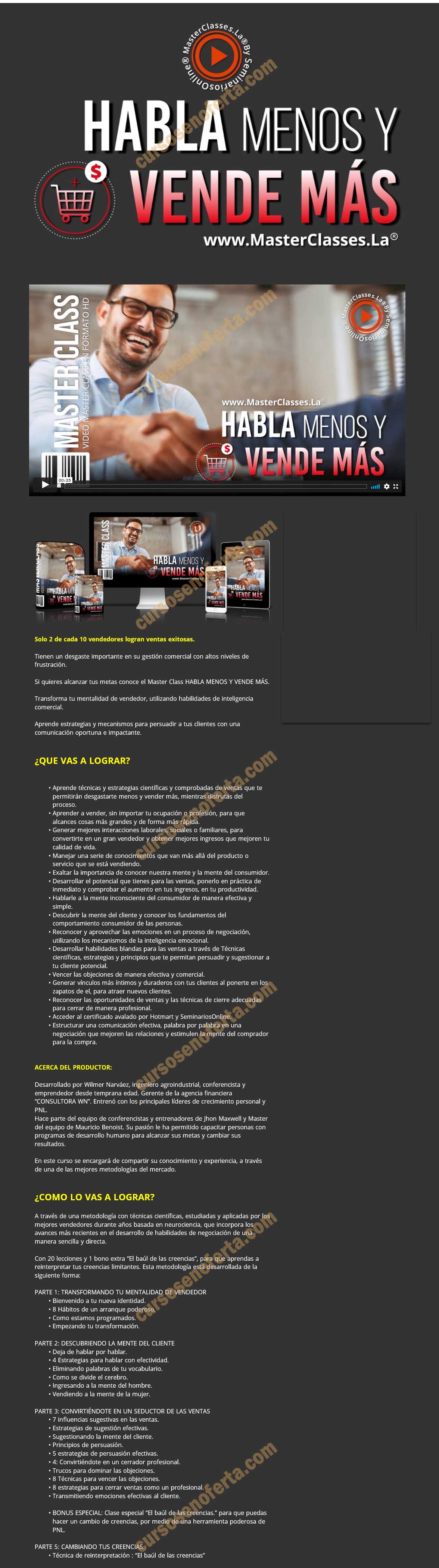 Habla menos y vende más