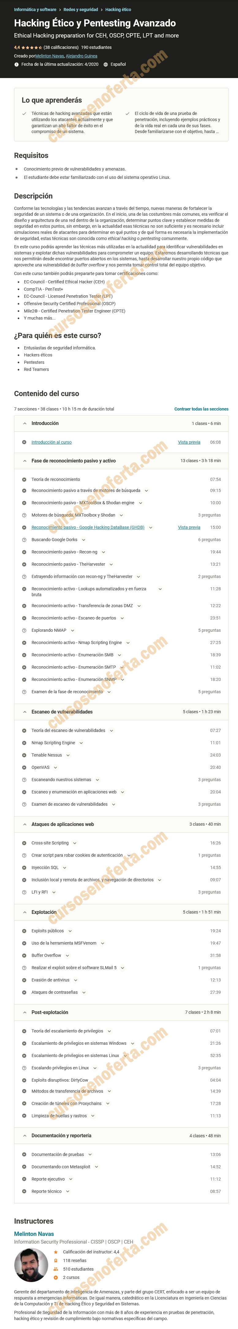 Hacking Ético y Pentesting Avanzado