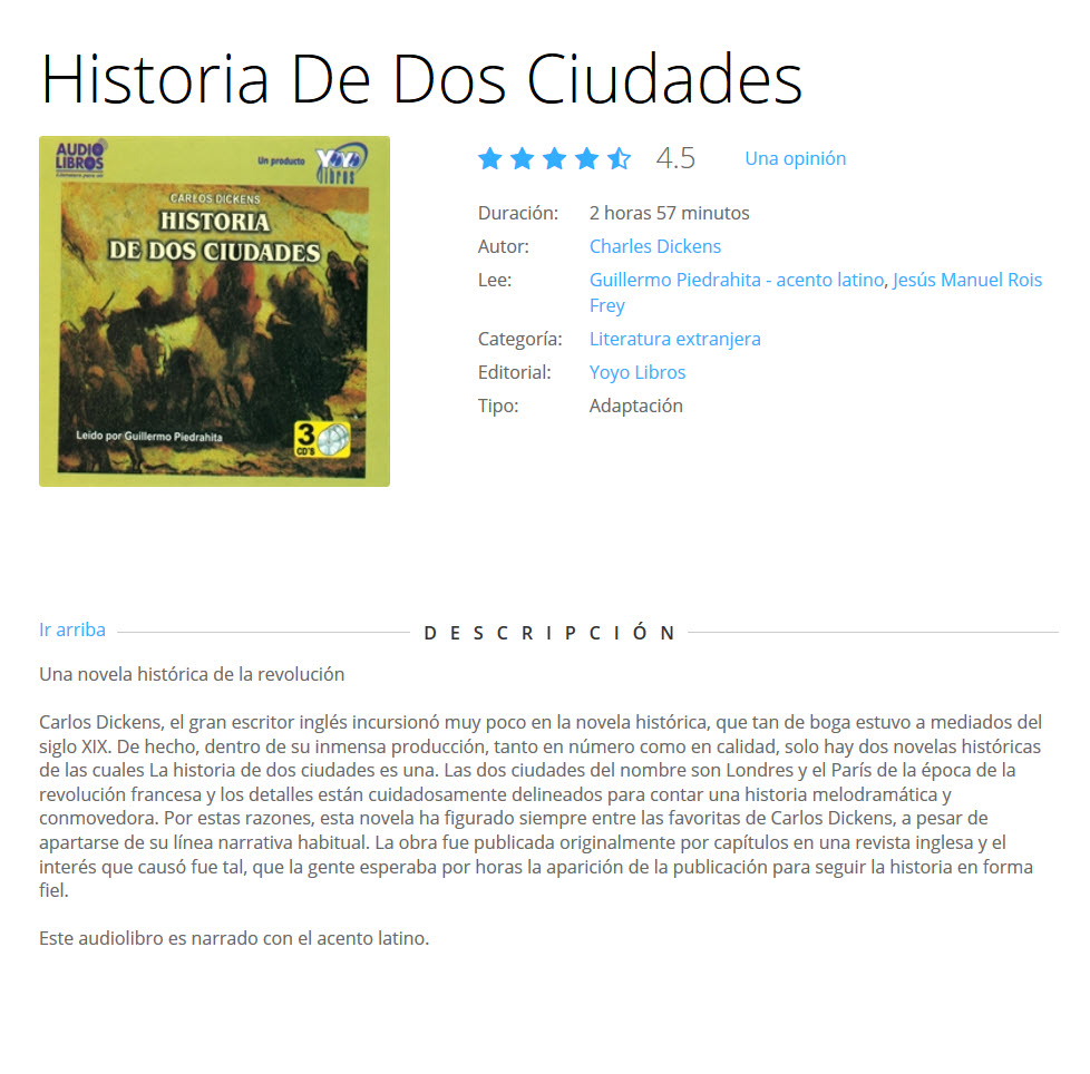 Historia de Dos Ciudades - charles dickens